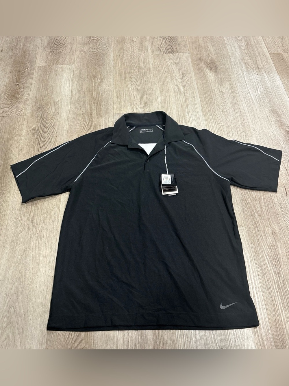 Nike Dri-FIT Golf Polo Shirt Black 319705-010 Men’s Large L Short Sleeve NWT